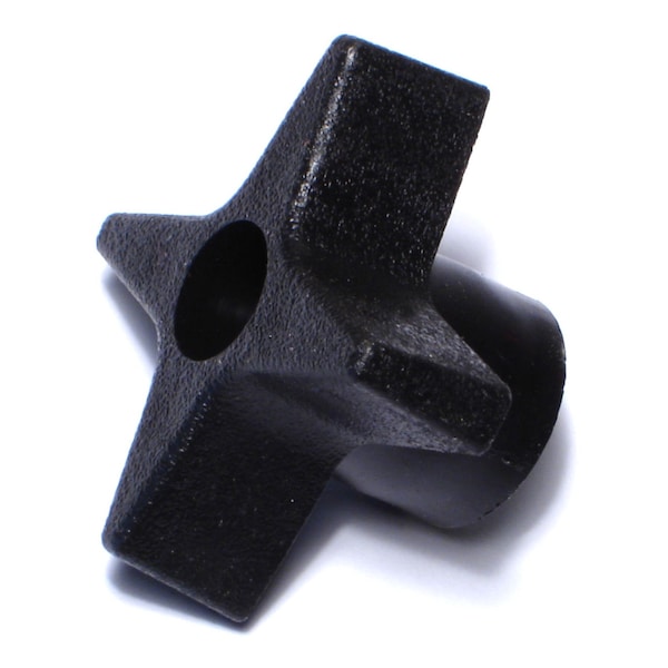 Midwest Fastener 8mm-1.25 x 45mm Black Plastic Coarse Thread 4-Prong Thru-Hole Knobs 4PK 78184 - main